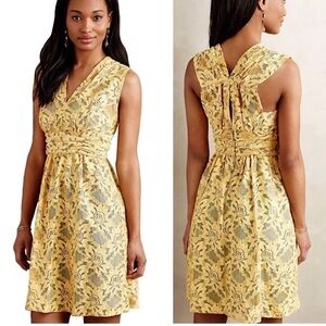 Anthropologie Plenty by Tracy Reese Yellow Lace Niki Dress Size 8